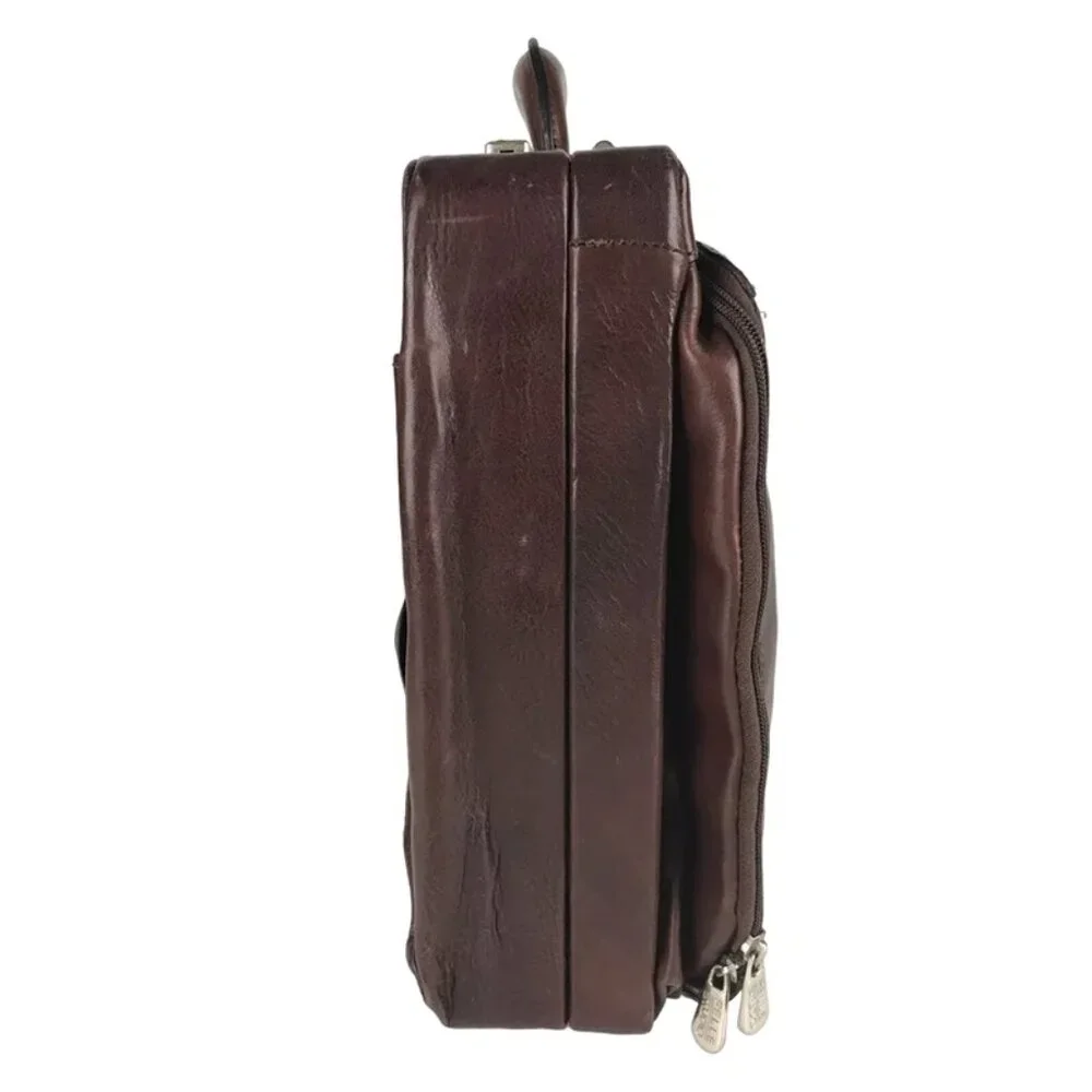 Wilsons Leather‎ Unisex Brown Pelle Studio Inner Pockets Divider Briefcase Bag